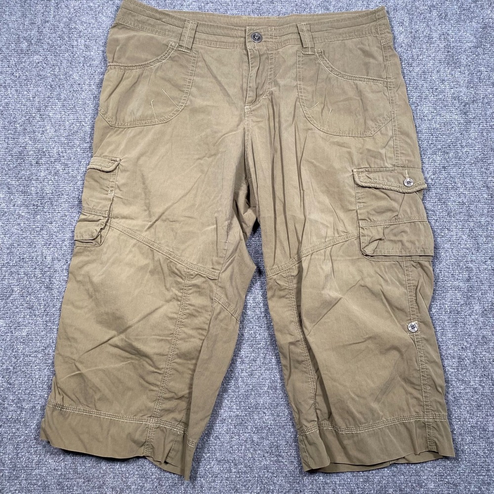 Kuhl Tan Roll Tab Lightweight Outdoor Capris Crop Pants‎ Womens 12